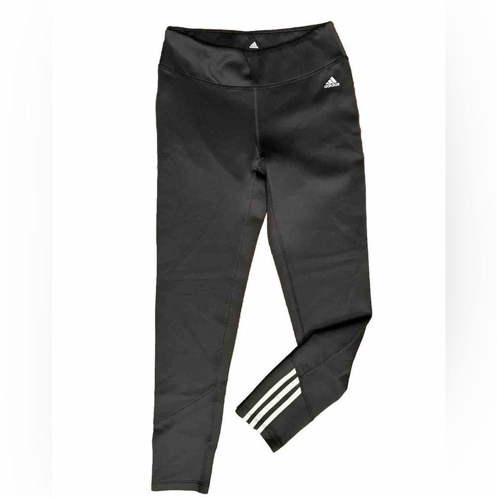 NWT Adidas Women’s Black 3 Stripes Ankle 7/8 Leggings; Medium